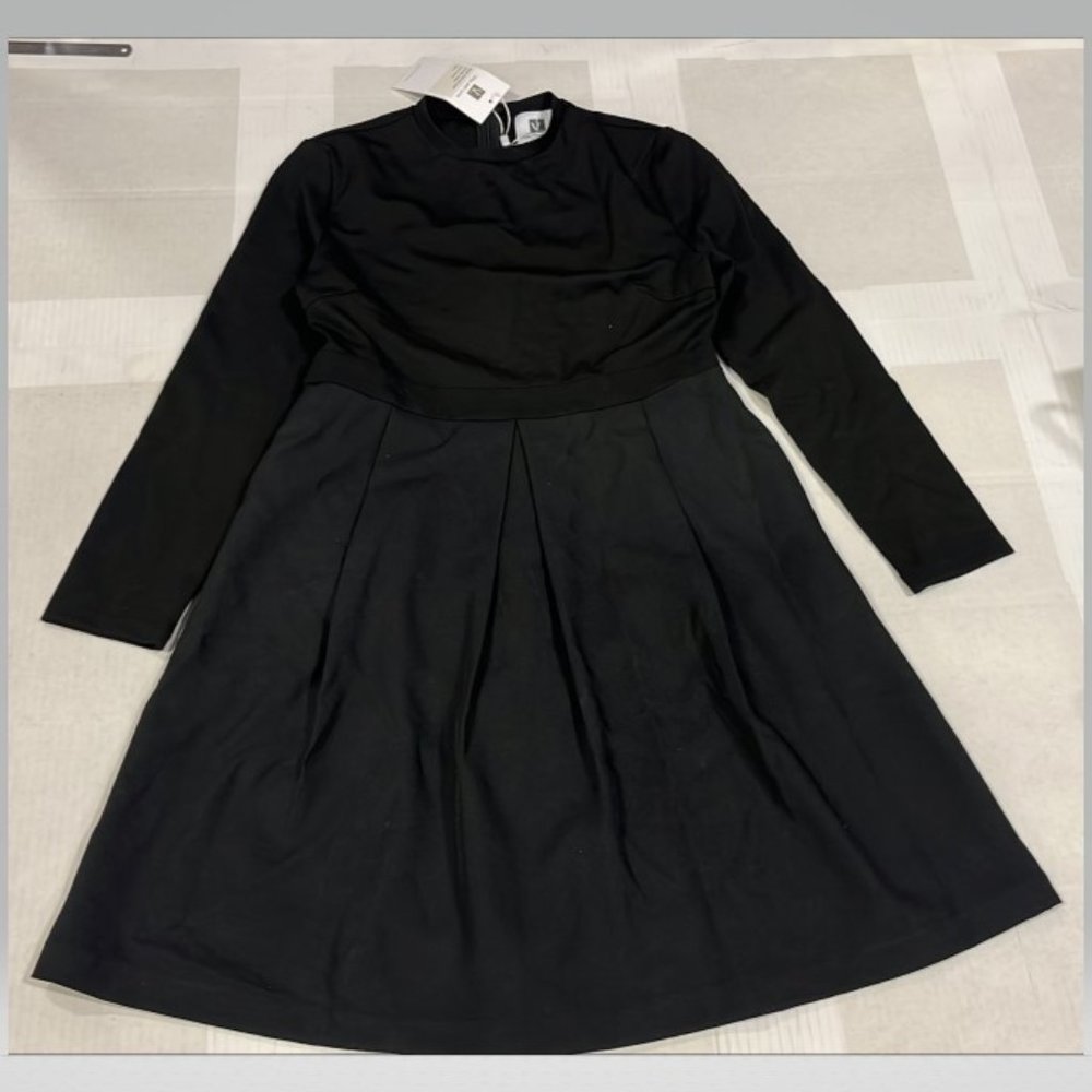 LONG SLEEVE CONTRAST A-LINE DRESS